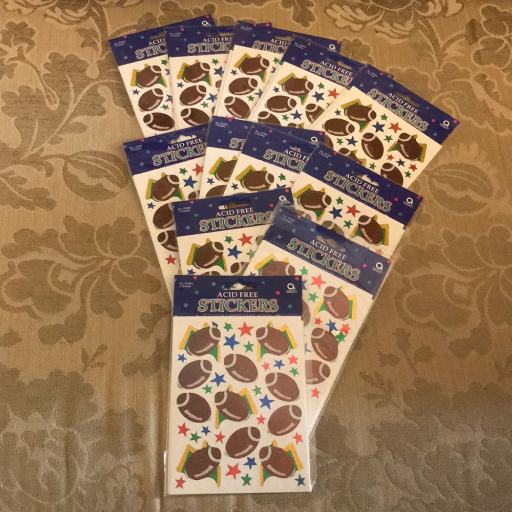 12 new in package football stickers.
